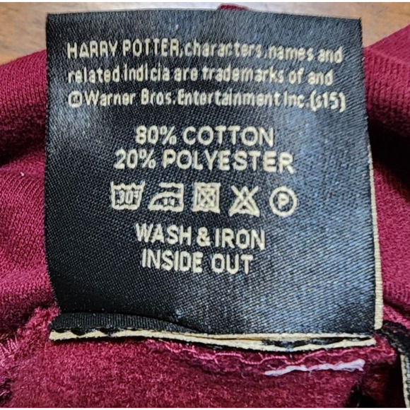 The Harry Potter Shop Platform 9 3/4 Pullover Burgundy Hoodie Sweatshirt Adult S - Picture 9 of 10